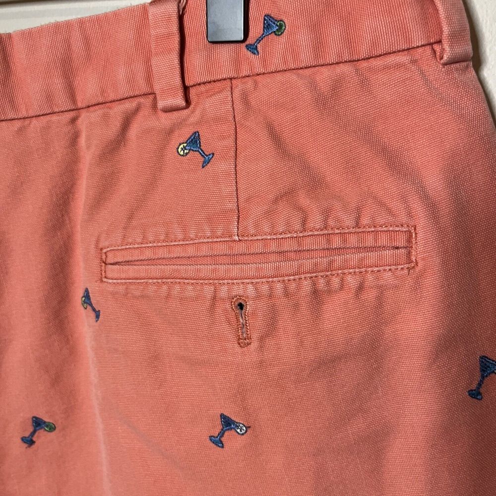 Brooks Brothers Men's Martini Shorts Salmon Pink 36 Embroidered Vacation Cruise - Picture 3 of 7